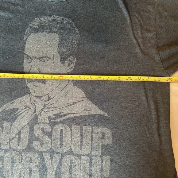 Seinfeld Soup Nazi Graphic T Shirt Men's XL Short Sleeve Vtg Distressed Charcoal - Picture 3 of 7